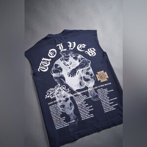 XXL IRON HEART "PREMIUM" MUSCLE TEE IN STORM BLUE